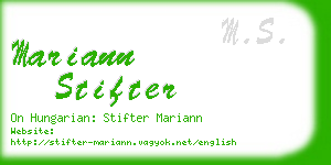 mariann stifter business card